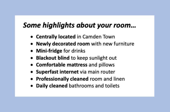 Stylish Rooms 1-Minute Walk To Camden Town Metro, Shops, Cafes, Bars & Restaurants With Shared Bathrooms Лондон Екстер'єр фото