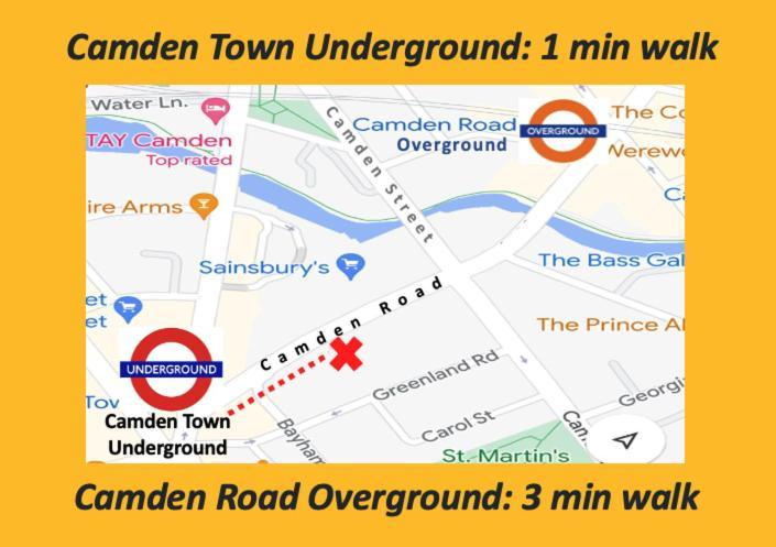 Stylish Rooms 1-Minute Walk To Camden Town Metro, Shops, Cafes, Bars & Restaurants With Shared Bathrooms Лондон Екстер'єр фото